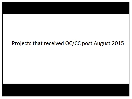 Projects that received OC/CC post august 2015