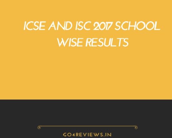 ICSE and ISC 2017 School wise results