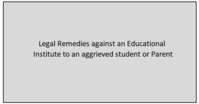 Legal remedies against educational institution